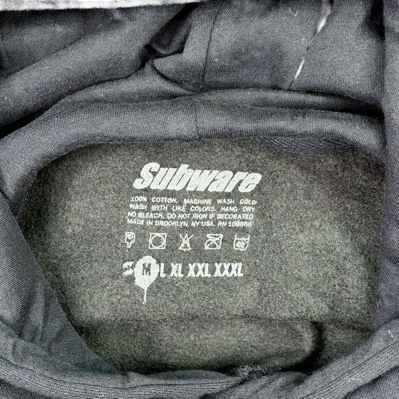 Subware Graffiti Spray Drawstring Hoodie Pullover - Size Medium - Picture 4 of 4
